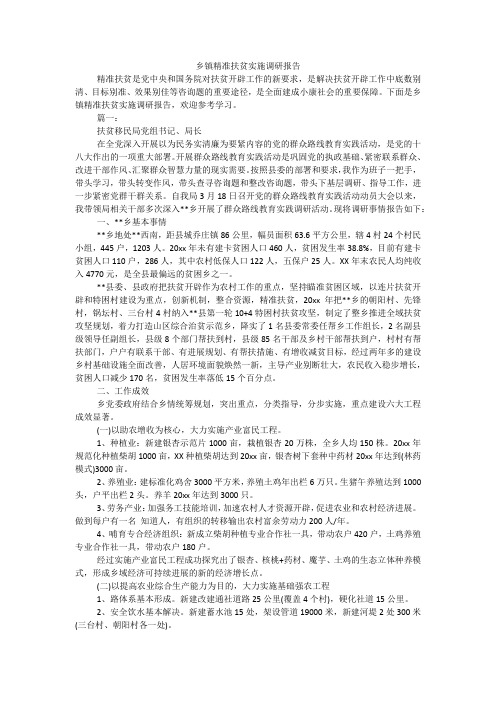 乡镇精准扶贫实施调研报告