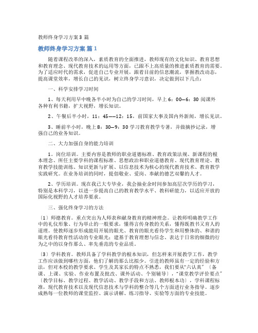 教师终身学习计划