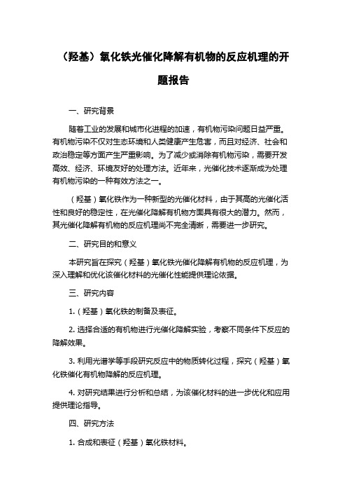 (羟基)氧化铁光催化降解有机物的反应机理的开题报告