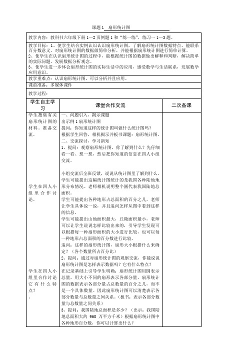 (苏教版)六年级数学下册苏教版版六下1-4单元教学设计