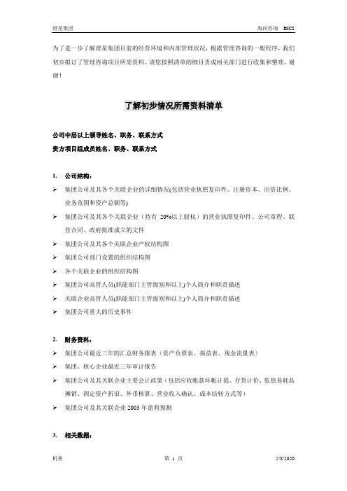 项目所需资料清单.doc