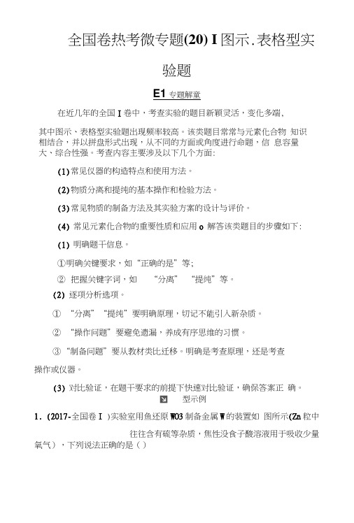 2019版高考总复习化学练习：全国卷热考微专题(20)含解析.docx