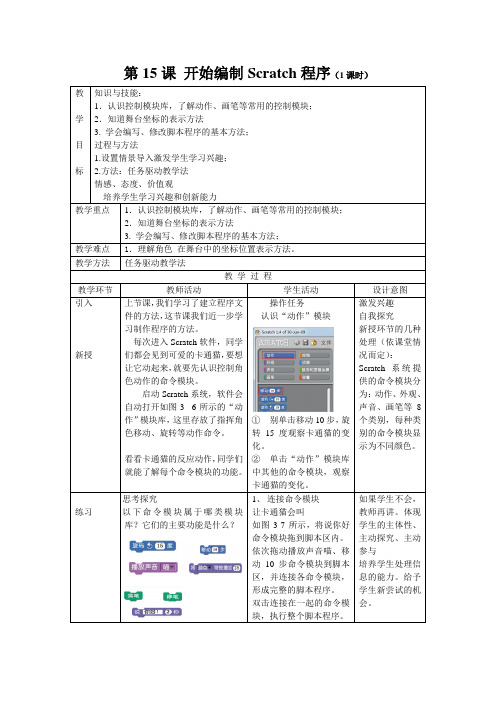 15课开始编制Scratch程序