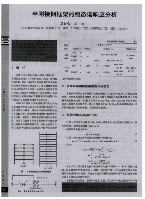 半刚接钢框架的稳态谐响应分析