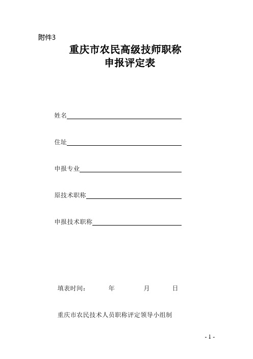  高级技师职称申报表