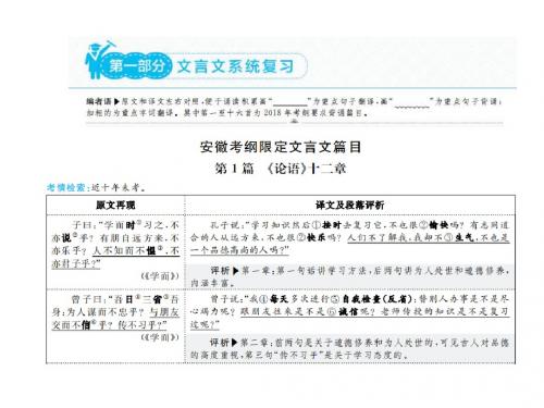 安徽中考语文复习课件 文言文系统复习课件1