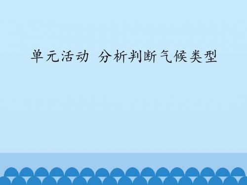 鲁教版高中地理必修1：单元活动 分析判断气候类型_课件1