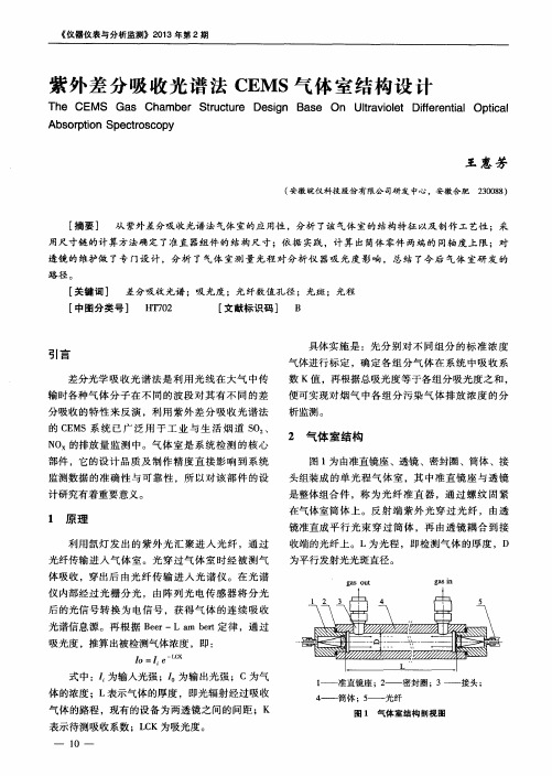 紫外差分吸收光谱法CEMS气体室结构设计