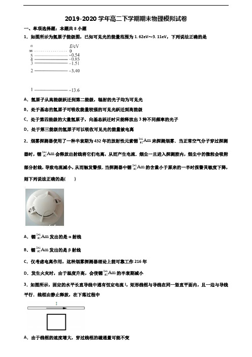 2019-2020学年临沂市新高考高二物理下学期期末学业水平测试试题
