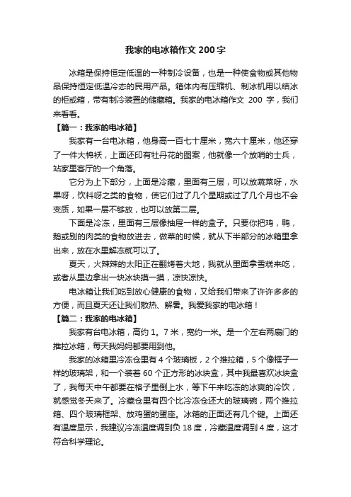 我家的电冰箱作文200字