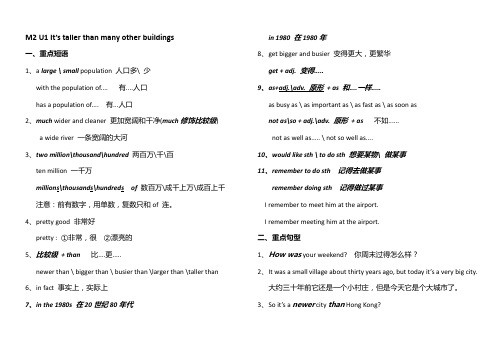 Module+2+Unit+1课堂笔记-重点背诵 外研版八年级英语上册