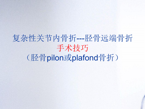 胫骨远端骨折pilon骨折手术技巧