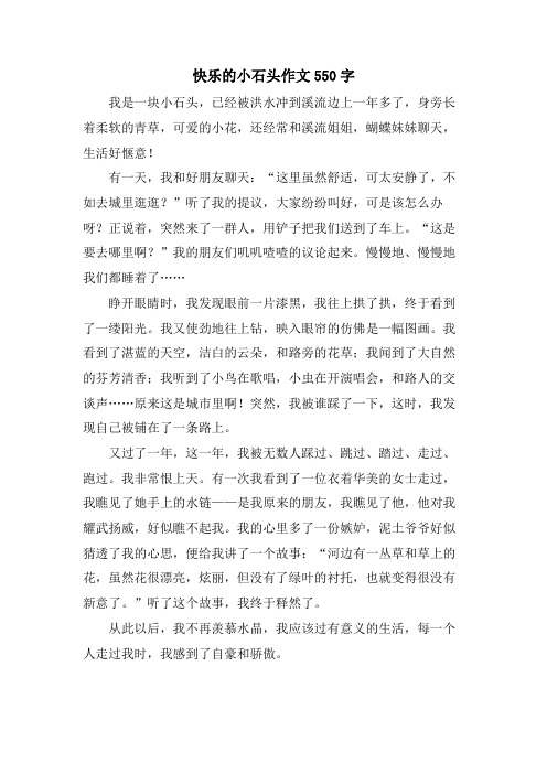 快乐的小石头作文550字