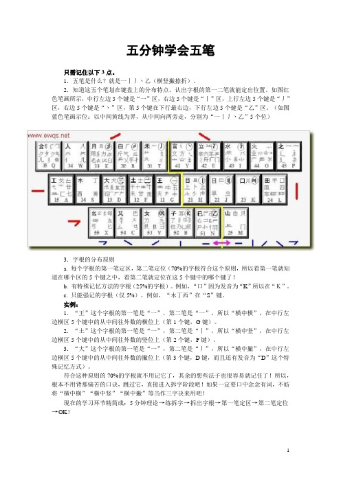 五分钟学会五笔