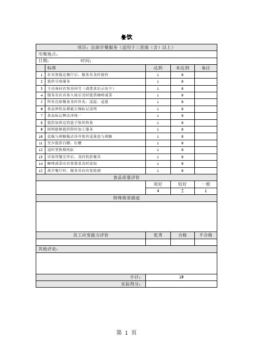 星级饭店访查规范评分表——餐饮word精品文档6页