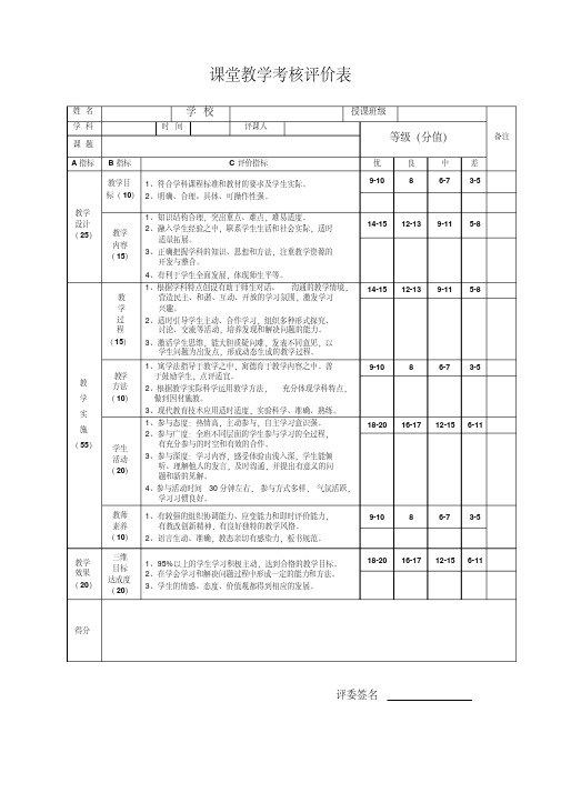 新版课堂教学评价表.pdf