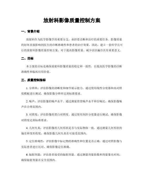 放射科影像质量控制方案