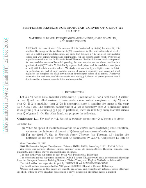 Finiteness results for modular curves of genus at least 2