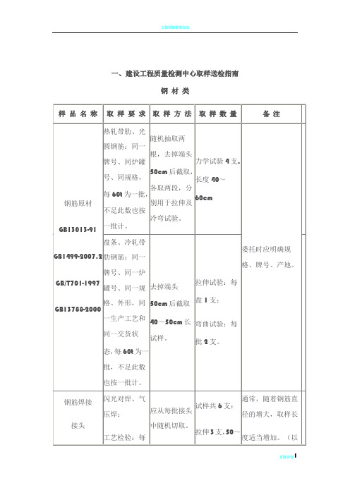 建设工程取样送检指南