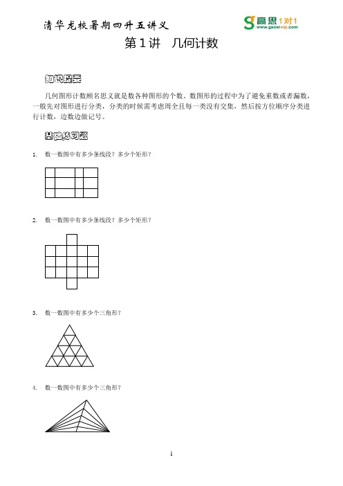 2013年龙校讲义_暑期四升五_第1讲_几何计数