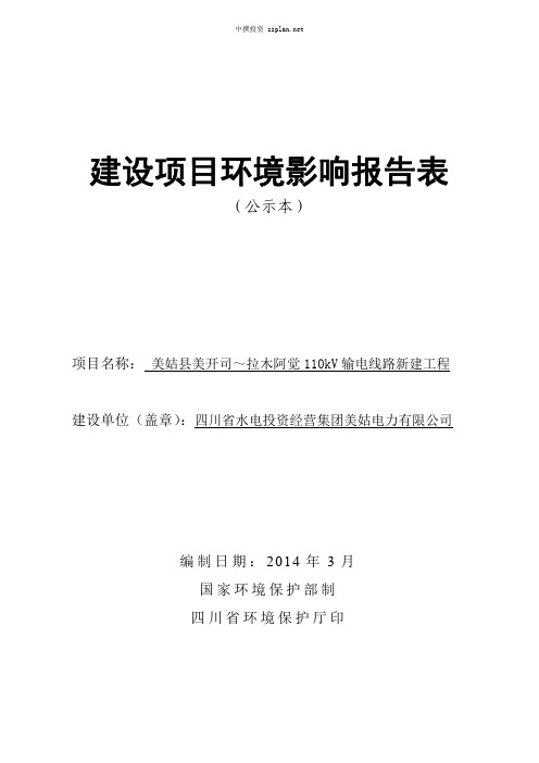 环评报告表-四川省水电投资经营集...