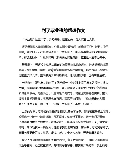 到了毕业班的感想作文