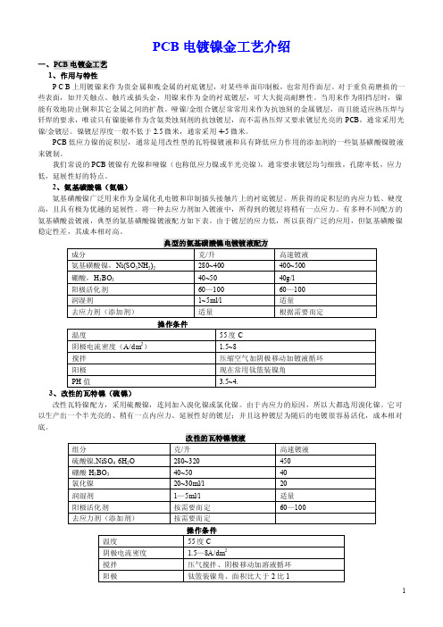 PCB电镀镍金工艺介绍一、PCB电镀金工艺1、作用与特性PCB上用...