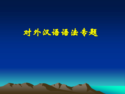 对外汉语语法专题