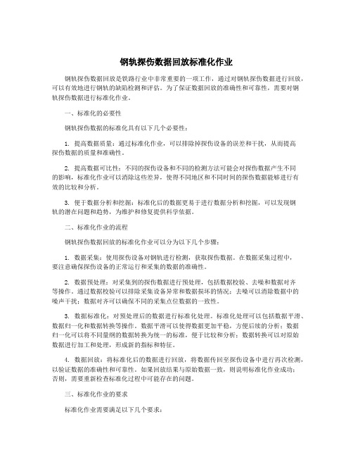 钢轨探伤数据回放标准化作业