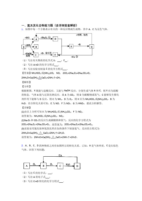 备战高考化学 氮及其化合物 培优易错试卷练习(含答案)含答案