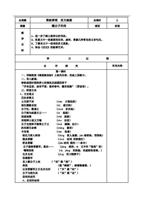 魏公子列传导学案