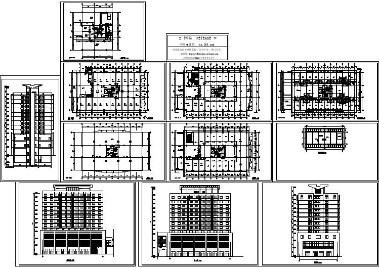 一套12层综合楼cad建筑施工设计图纸