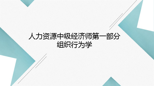 人力资源中级经济师第一部分组织行为学