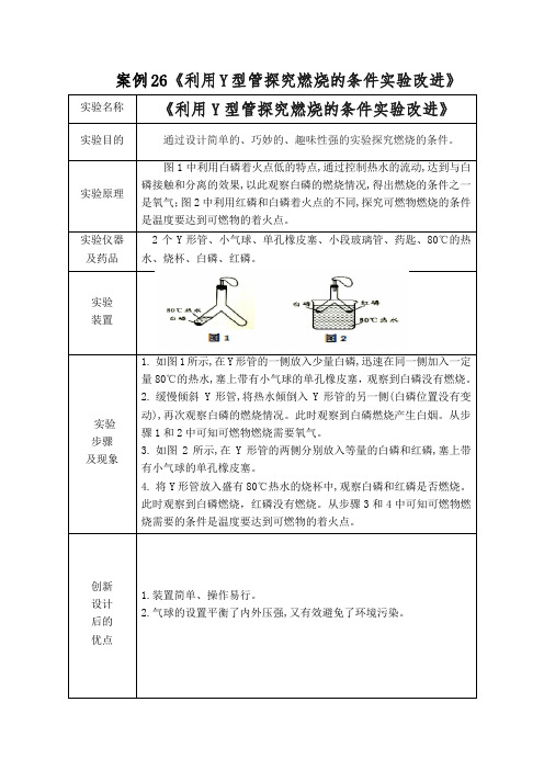 案例26 《利用Y型管探究燃烧的条件实验改进》