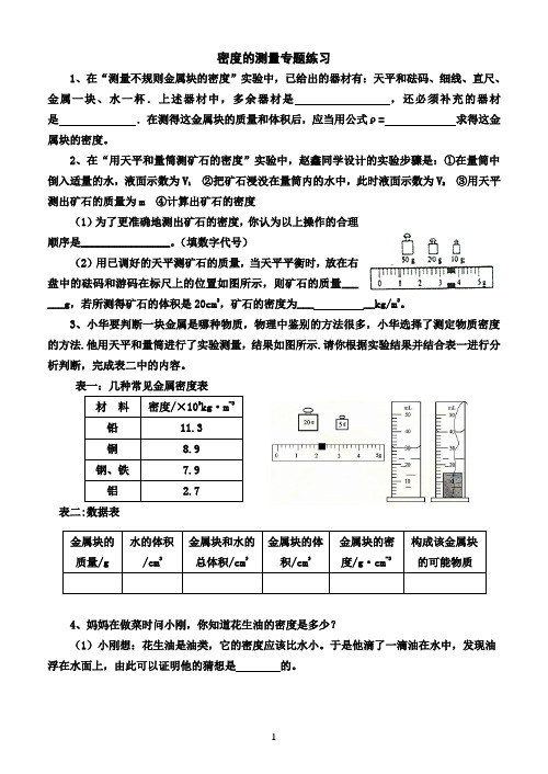 密度的测量专题练习