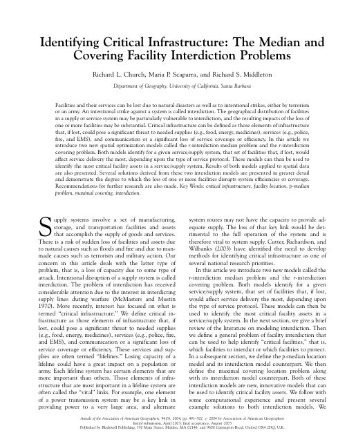 Identifying Critical Infrastructure The Median and Covering Facility Interdiction Problems