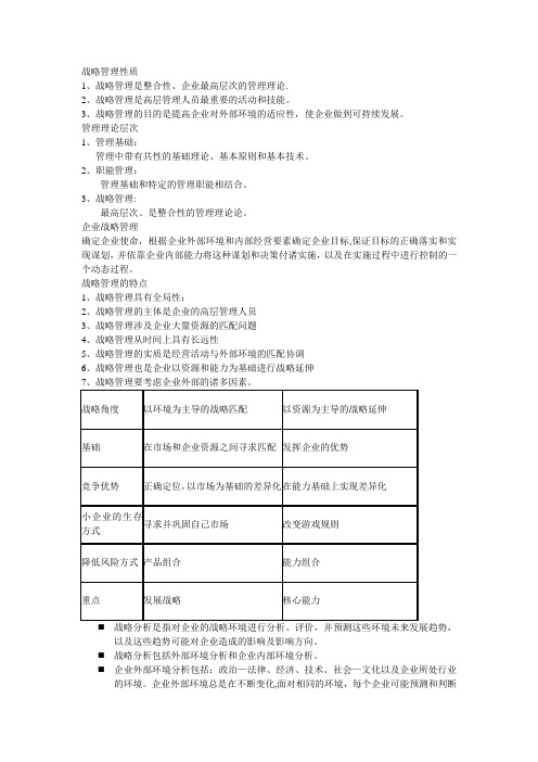 战略管理主要内容