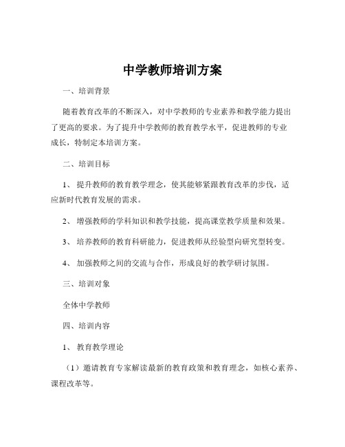 中学教师培训方案