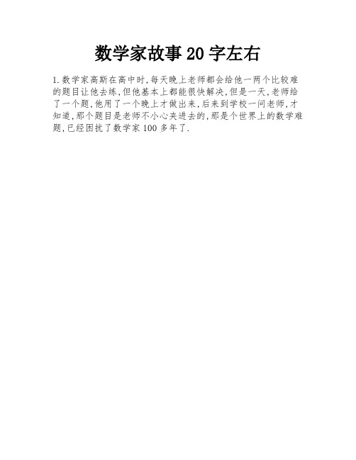 数学家故事20字左右