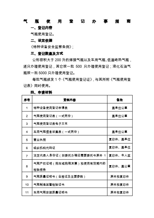 气瓶使用登记指南