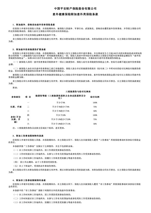 中国平安财产保险意外健康保险附加意外类保险条款