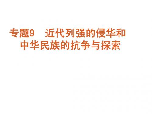 2012年高考历史二轮精品复习资料 专题9 近代列强的侵华和中华民族的抗争与探索