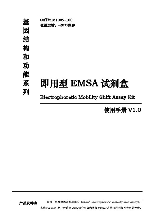 EMSA试剂盒使用方法介绍