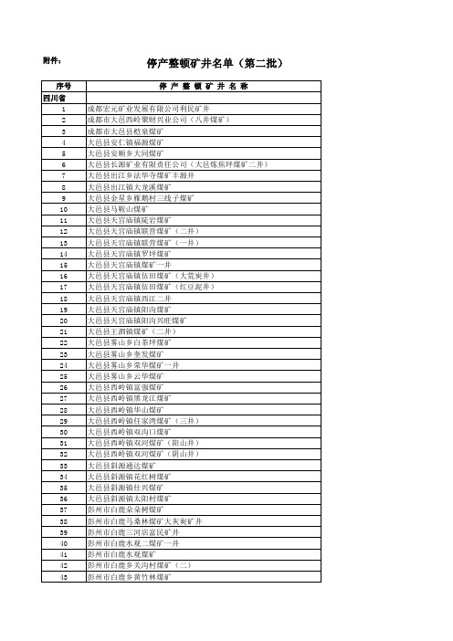 停产整顿矿井名单(第二批).xls