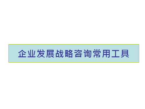 企业发展战略咨询16种常用工具