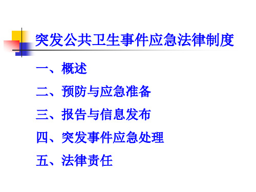 卫生法：突发公共卫生事件应急法律制