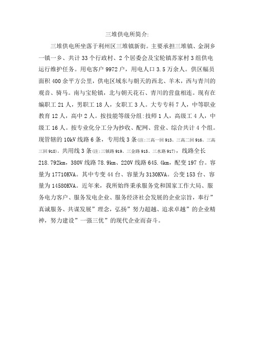 三堆供电所简介