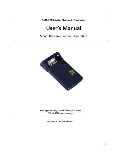 Mirion DMC-2000 Series Electronic Dosimeter User's