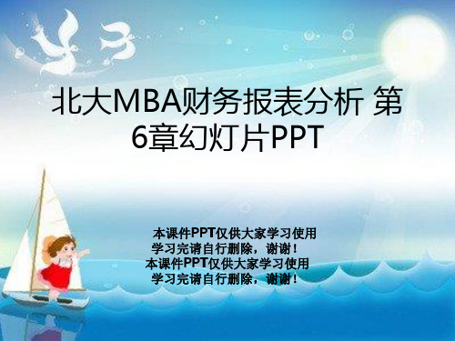 北大MBA财务报表分析 第6章幻灯片PPT