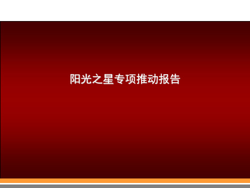 1.阳光之星专项报告资料讲解